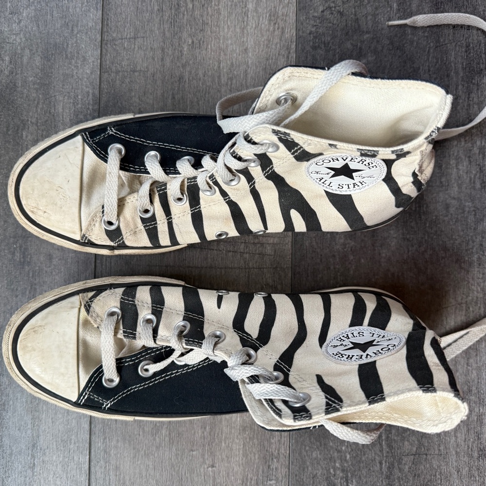 Converse Black and White Striped High-Tops